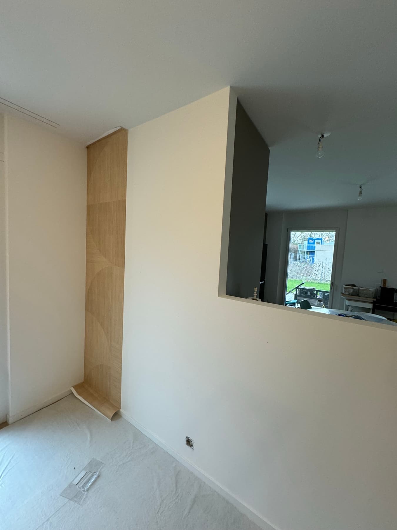 Avant travaux — Étagères et papier peint — Barradas