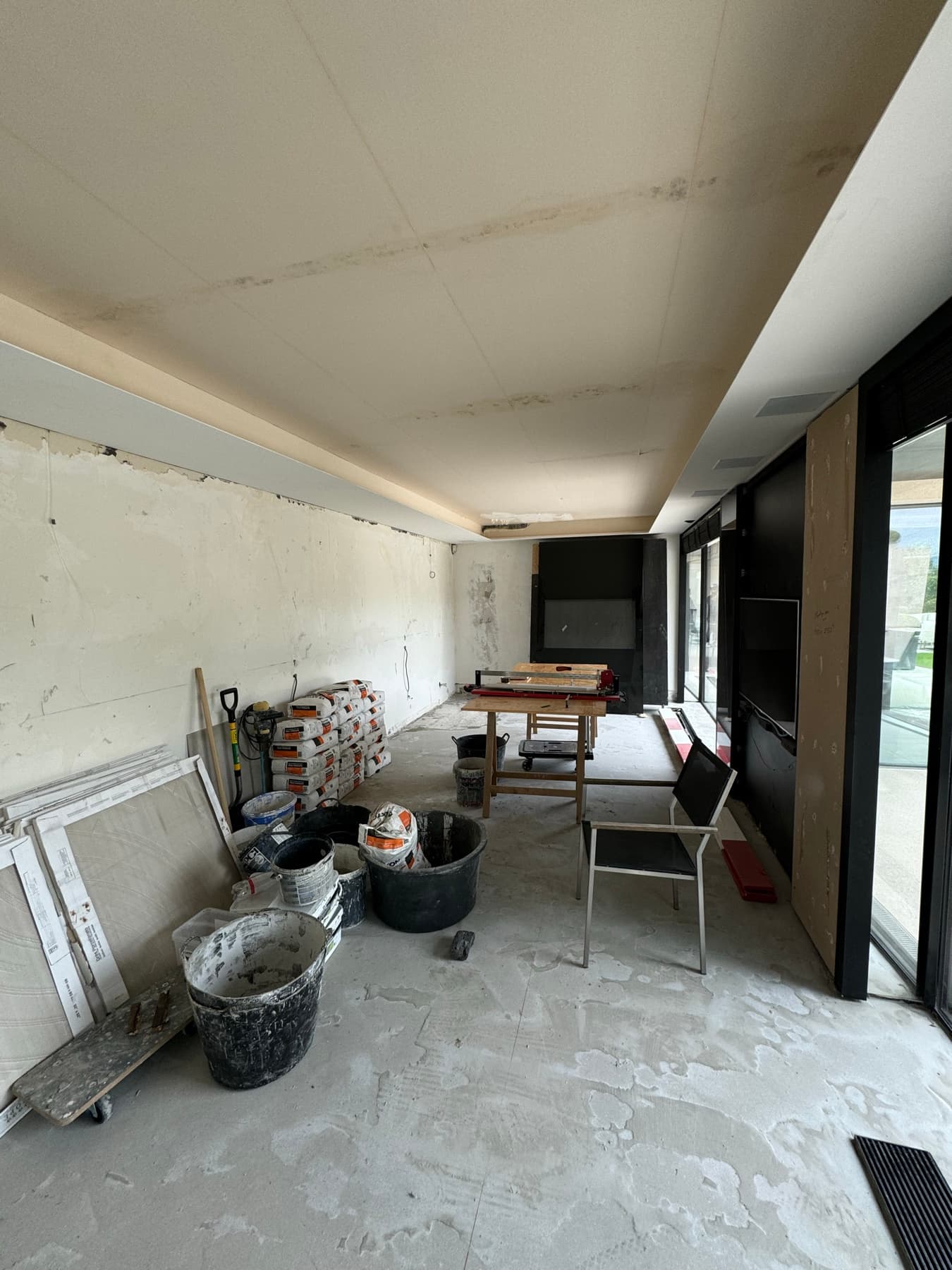 Avant travaux — Plafond en chêne — Cologny